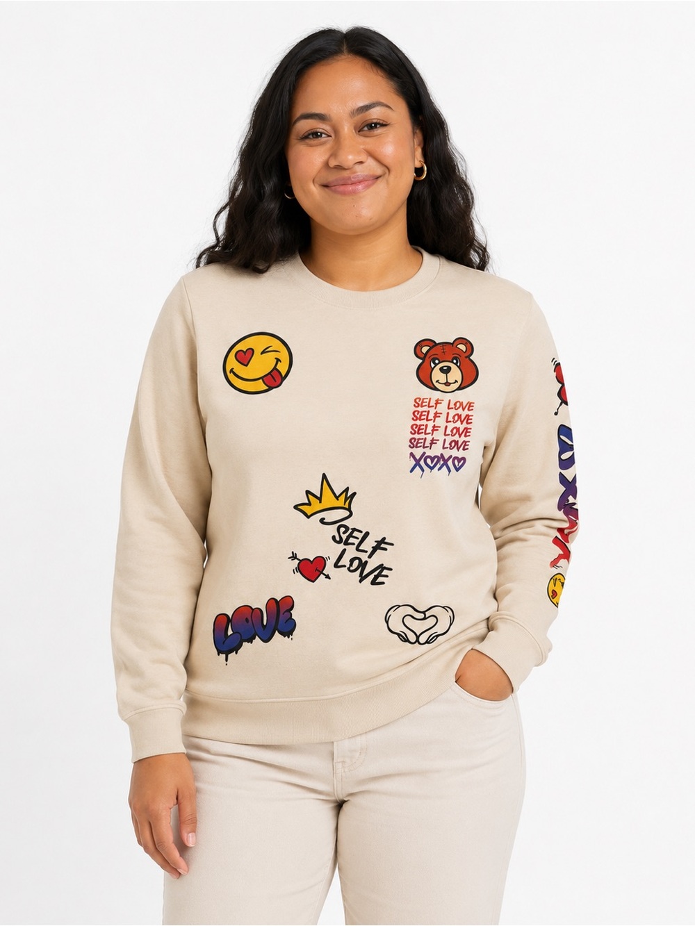 On Fire Self Love Graphic Sweatshirt – Women’s Medium